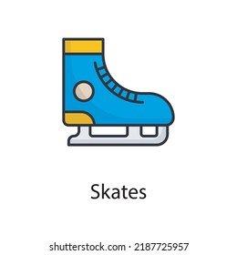 Skates vector filled outline Icon Design illustration. Sports And Awards Symbol on White background EPS 10 File