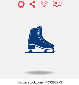 Skates vector icon on grey background.