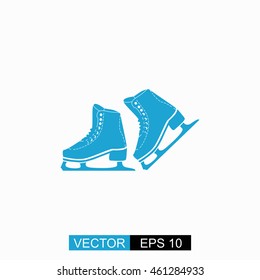 Skates vector. Isolated blue icon on white background.