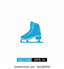 Skates vector. Isolated blue icon on white background.