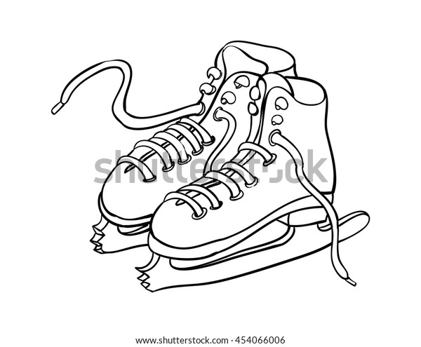 Skates Vector Line Drawing Stock Vector (Royalty Free) 454066006