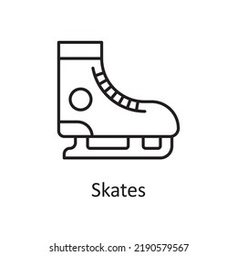 Skates vector outline Icon Design illustration. Sports And Awards Symbol on White background EPS 10 File