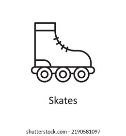 Skates vector outline Icon Design illustration. Sports And Awards Symbol on White background EPS 10 File