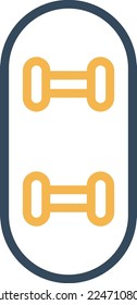 Skating Board Vector Icon which is suitable for commercial work and easily modify or edit it
