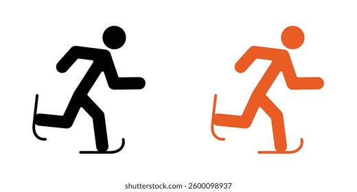 Skating flat and liner vector icons set