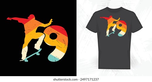 Skating Funny Vintage Skate T-shirt Design