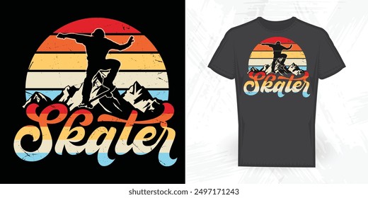 Skating Funny Vintage Skate T-shirt Design