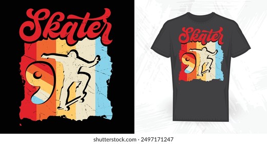 Skating Funny Vintage Skate T-shirt Design