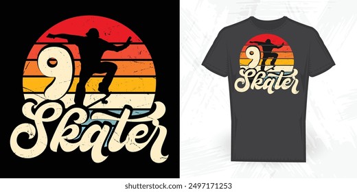 Skating Funny Vintage Skate T-shirt Design