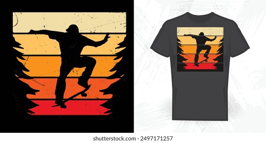 Skating Funny Vintage Skate T-shirt Design