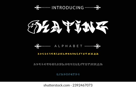 Skating Graffiti font text effect, spray and street text style