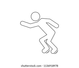 Skating ice vector web icon isolated on white background, EPS 10,  top view