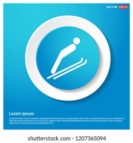 Skating Icon Abstract Blue Web Sticker Button - Free vector icon