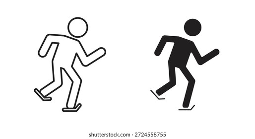 Skating-Ikone im Doodle- und Strichstil.