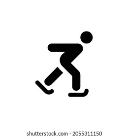 skating Icon. Flat style design isolated on white background. Vector illustration