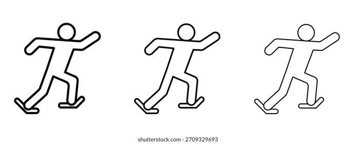Skating icon linear style sign for mobile concept and web design.