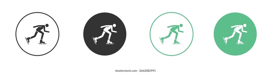 Skating icon Minimal Flat Line Vector Icon Set.