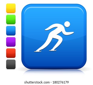 Skating Icon on Square Internet Button Collection
