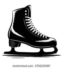 Skating icon silhouette vector isolated illustration depicting sports roller ice skating creative flat style artwork ideal for minimal design or active lifestyle theme