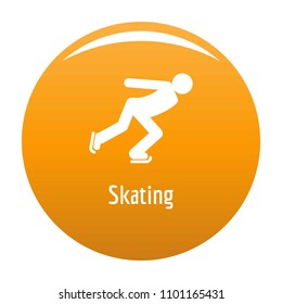 Skating icon. Simple illustration of skating vector icon for any design orange