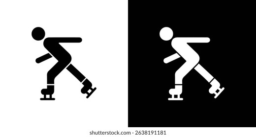 Skating icon in solid flat trendy design style.