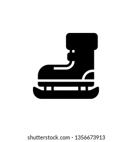 Skating Icon Vector Illustration in Glyph Style for Any Purpose