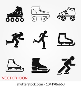 Skating icon vector sign symbol for design