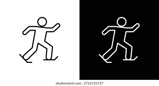 Skating icons black and white vector, line icon set.