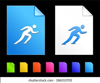 Skating Icons on Colorful Paper Document Collection