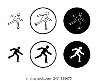 Skating line icon set. roller skate line icon suitable for apps and websites UI designs.