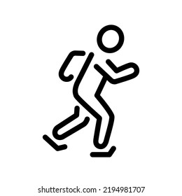 Skating line symbol, Athletics vector editable stroke icon for user interface.