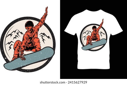 Skating with mountain  t shirt design, Skate, Skateboard, vector.Colorful and fashionable t-shirt design for men and women.