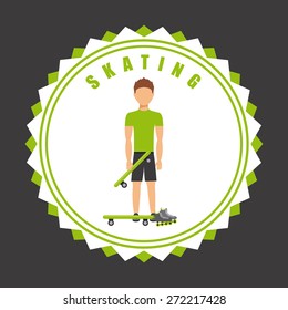 skating seal design, vector illustration eps10 graphic 
