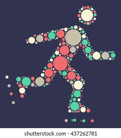 Skating shape vector design by color point