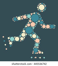 Skating shape vector design by color point