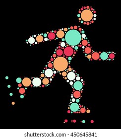 Skating shape vector design by color point