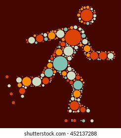 Skating shape vector design by color point