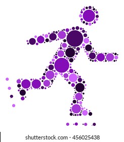 Skating shape vector design by color point