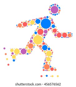 Skating shape vector design by color point