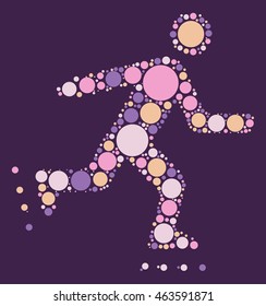 Skating shape vector design by color point