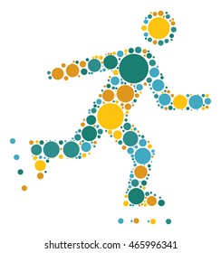 Skating shape vector design by color point