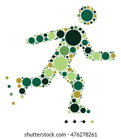 Skating shape vector design by color point