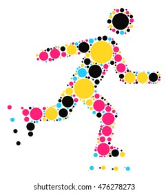 Skating shape vector design by color point