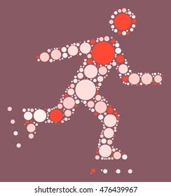 Skating shape vector design by color point