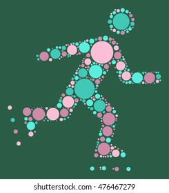 Skating shape vector design by color point