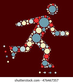 Skating shape vector design by color point