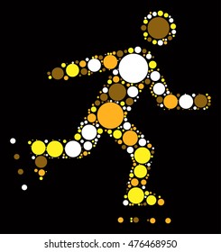 Skating shape vector design by color point