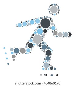 Skating shape vector design by color point