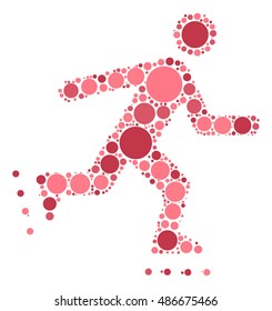 Skating shape vector design by color point