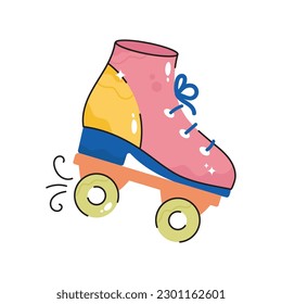 Skating Shoe  doodle filled outline vector icon. EPS 10 file